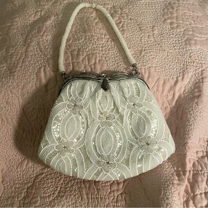 Japanese beaded vintage wedding clutch bag sequin glass seed beads Kyoto Japan